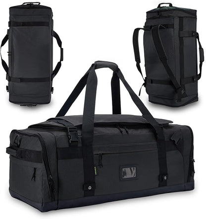 Large Duffle Bag for Travel - Men & Women, Foldable Gym Duffle Backpack, Heavy Duty Tactical Military Canvas Duffel Bags, Extra Big Carry On with Shoe Pockets, Waterproof (80L/103L)