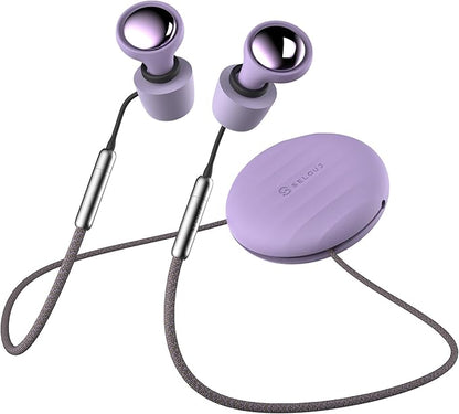 Ear Plugs for Sleeping and Concerts with Cord, Anti-Loss Reusable Earplugs, Ultra-Comfy Earplugs, 45dB Noise Reducing, Hearing Protection for Travel & Focus, 7 Pair Silicone & Foam Eartips, Viloet