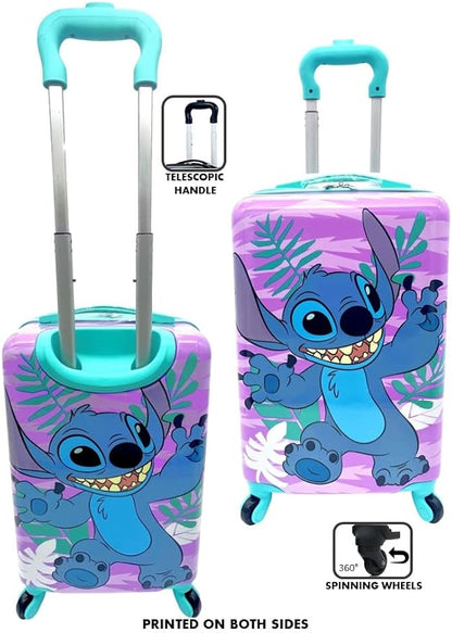 Fast Forward Kids Licensed Hard-Side 20” Spinner Luggage Lightweight Carry-On Suitcase (Stitch)