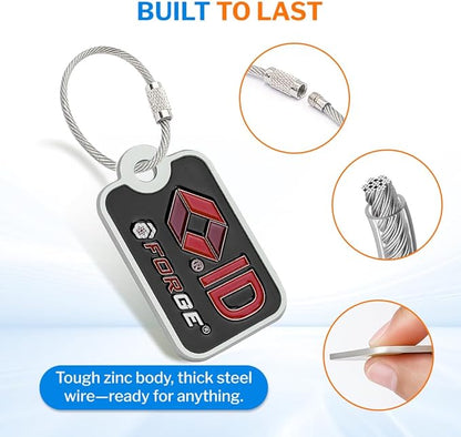 Forge Smart Lost and Found Luggage Tags, Global Luggage Tracking Tag, WorldTracer Compatible, Travel Sentry Powered Baggage ID System for Luggage, Bags, Suitcases, and More (Black 2 PK)