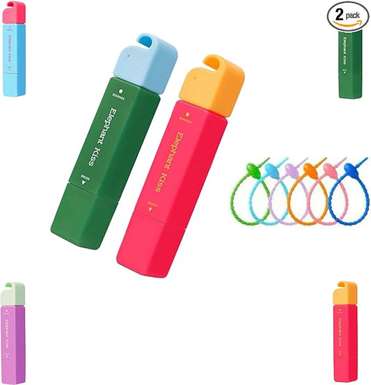 Elephant Kiss Stain Remover, 3-Second Stain Remover Pen for Clothes, Double Head Instant Stains Treater Sticks, 12ml Spot Cleaner With Lanyard Travel & Pocket-Sized (red+green)