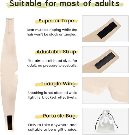 100% Handmade Bamboo Sleeping Eye Mask for Women for Men,Night Masks,Organic Sleep Mask,Blockout Eye Mask for Sleeping,Large Size Adjustable (1 PC, Apricot)