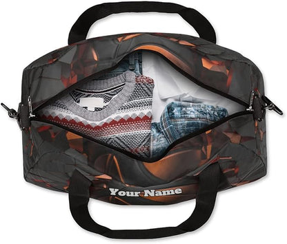 Custom Your Name Sports Ball Basketball Crash Personalized Text Gym Duffle Bag for Kids,Sports Bag for Teens Boys & Girls Small Waterproof Overnight Weekender Carry Practice Travel Bag