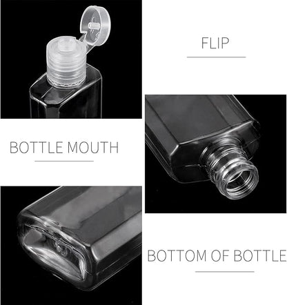 100 PCS 1 oz Clear Travel Bottles, 30ml Refillable Portable Plastic Bottles with Flip Cap for Travel, Outdoor Camping, Business Trip