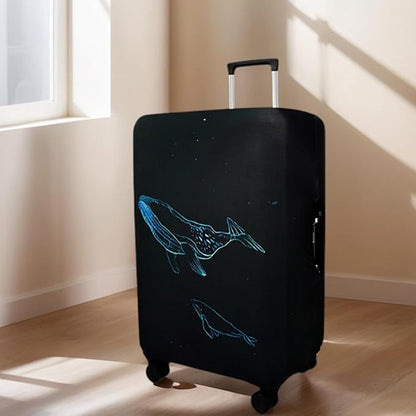 WUJIAONIAO Travel Luggage Cover Baggage Suitcase Cover Protector Skins 18-32 Inch (dolphin, M (for 22-24 inch luggage))