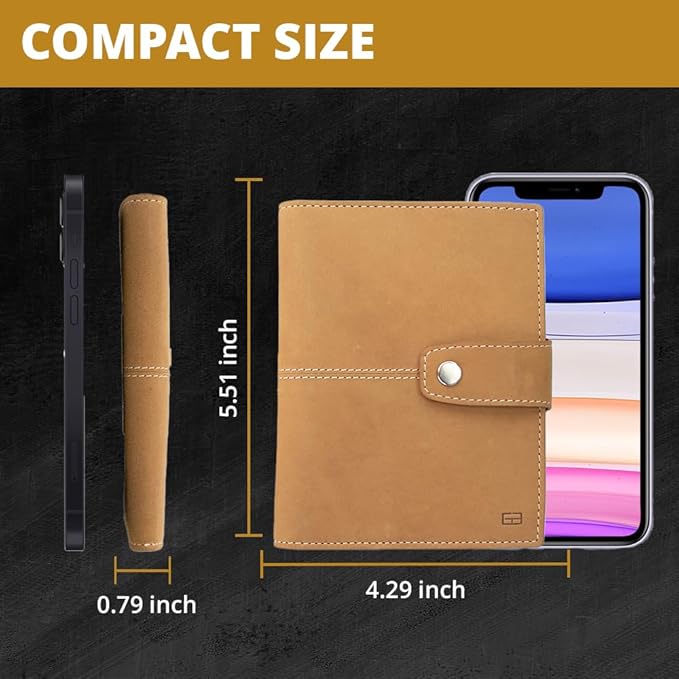 GARZINI Passport Holder with AirTag, Passport Wallet with RFID, Travel Accessories, Travel Document Holder with ID Window, Leather Passport Holder for 7 Cards, Camel Brown