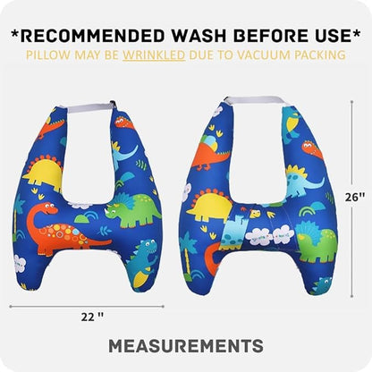 Travel Pillow Car Cushion for Kids 6 Years Old+ Shoulder Neck Back Support & Seat Belt Comfort, Road Trip Cozy Sleeping Gift for Young Travelers, Parents, Families, Baby Shower (Unicorn Pink)