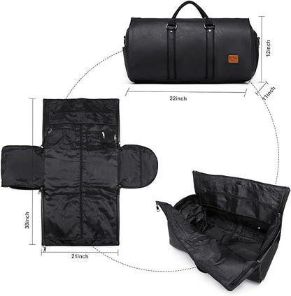 seyfocnia Convertible Travel Garment Bag,Carry on Garment Duffel Bag for Men Women - 2 in 1 Hanging Suitcase Suit Business Travel Bag