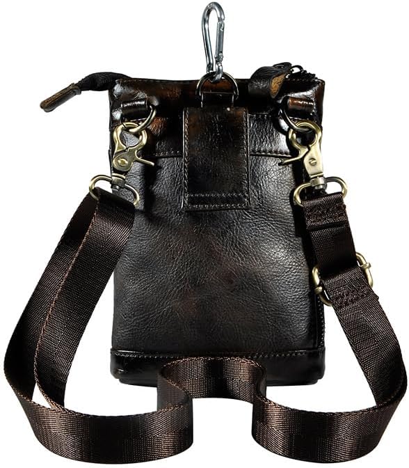 Versatile Cowhide Small Messenger Bag for Men Genuine Leather Waist Pack for Daily Use and Outdoor Activities