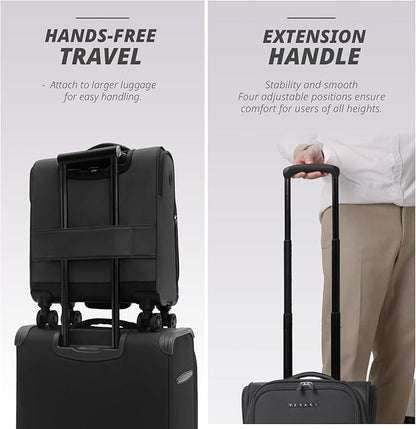 Verage Under Seat Luggage with Wheels, Softside Small Suitcase Spinner Carry On Luggage Bags for Airlines Airplanes Short Trip Men Women (Grey, 14-Inch Underseat)