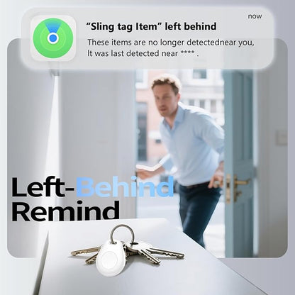 [iOS Only] Tukio Air Tracker Tags 4 Pack White, [Apple MFi Certified] Bluetooth Key Finder & Smart Item Locator Work with Apple Find My for Keys/Luggage/Bags/Suitcases/Car, 365-Day Replaceable Battery