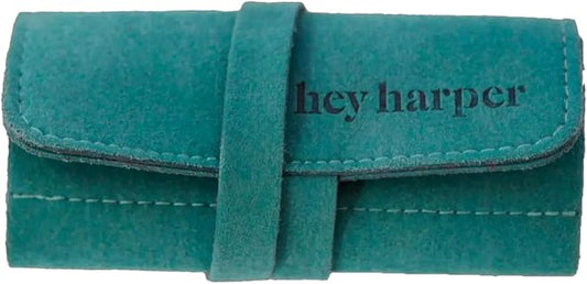 Hey Harper Travel Jewelry Organizer Roll – Compact Storage Pouch for Rings, Earrings, Necklaces & Bracelets – Foldable Case for Women (Included Only Roll) (Teal)