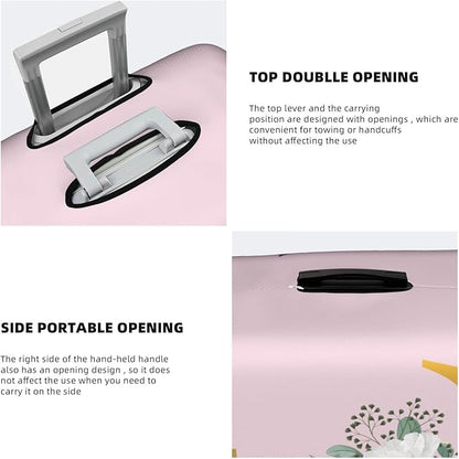 Flower Lette L Pink Luggage Cover Elastic Washable Stretch Suitcase Protector Anti-Scratch Travel Suitcase Cover for Kid and Adult XL (29-32 inch suitcase)