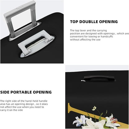 Decorative V Suitcase Protectors Elastic Washable Luggage Covers With Concealed Zippers For 18-32 Inch Luggage (Size L: Fits 25-28 Inch)