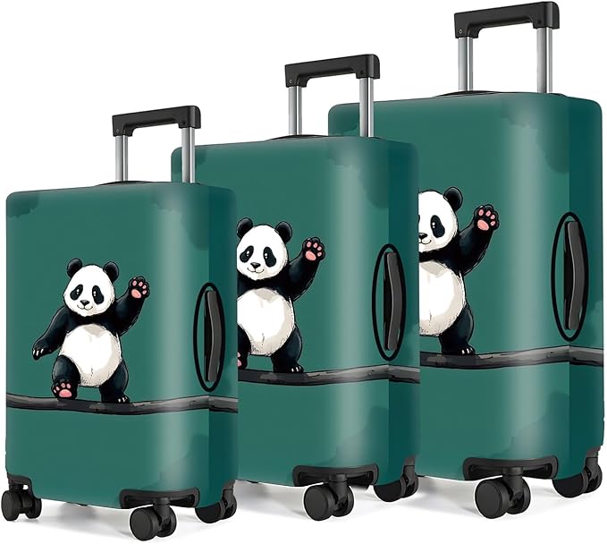 Asian Panda Luggage Cover – Cute Bear Print Suitcase Protector, Perfect Travel Gift for Panda Lovers Visiting China, Fits 24"-26 Suitcase,M,Panda