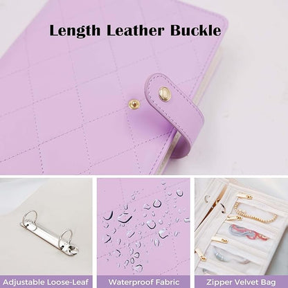 Travel Jewelry Organizer Case ， Portable Jewelry Organizers Storage Book, Compact Jewelry Roll for Earrings, Rings, Necklaces - Perfect Jewelry Travel Bag for Women