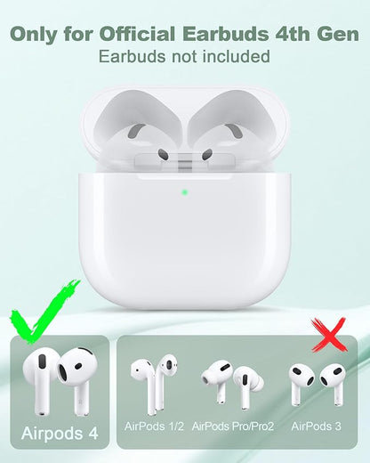 Charging Case Replacement for Airpods 4th Generation - Wireless Charger Case to USB-C Without Earbuds