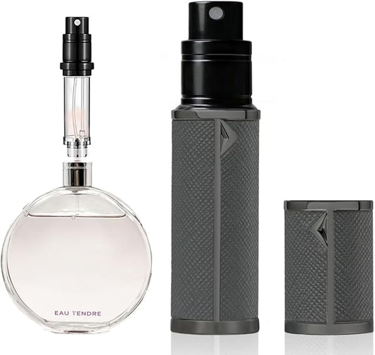 AB00GR 5ml Leather Perfume Atomiser Refillable, Bottom Fill Perfume Bottle, Portable and Leak-proof Suitable for Women and Men (AB00GR 5ml)