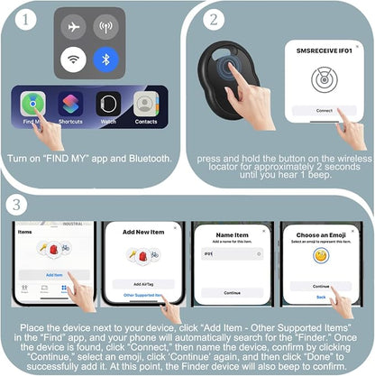 Find My - Keys Finder Locator with Sound, 4 Pack Air Tracker Smart Tag Through [Apple MFi Certified] (iOS Only), Bluetooth Tracker for Apple Find My, for Key, Bags, Luggage, Pet, Wallet