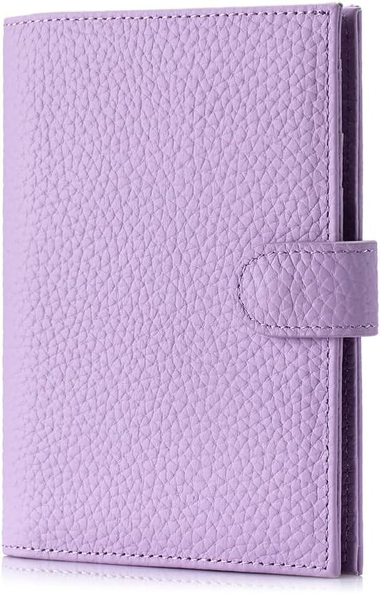 Slim Passport Wallet for Women – RFID Blocking Passport Holder for Travel with Card Slots, Coin Pocket & SIM Slot – Stylish Genuine Leather Travel Organizer – (Lavender)