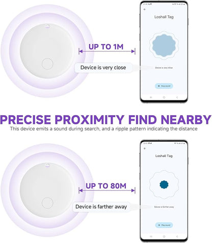 Eelexa Air Tag for Android (NOT for iOS or Huawei) Air Tags Luggage Tracker Tags Bluetooth Tracker for Android Smart Tracking Tag for Google Find My Device App Item Finder for Backpack, Keys (2 White)