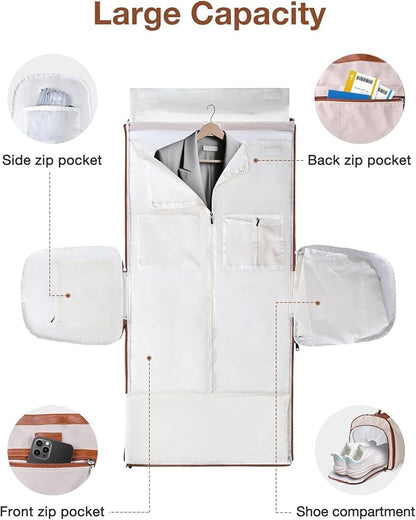 Noozion Convertible Garment Duffel Bag for Travel - Carry On Garment Bags With Toiletry Bag Large Weekender Bag for Men Women 2 in 1 Hanging Suitcase Suit Travel Duffel Overnight Bags