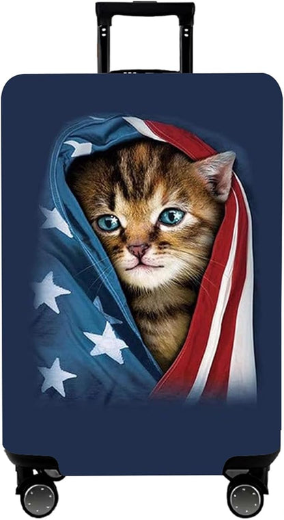 WUJIAONIAO Travel Luggage Cover Baggage Suitcase Cover Protector Skins 18-32 Inch (Cat A, M (for 22-24 inch luggage))