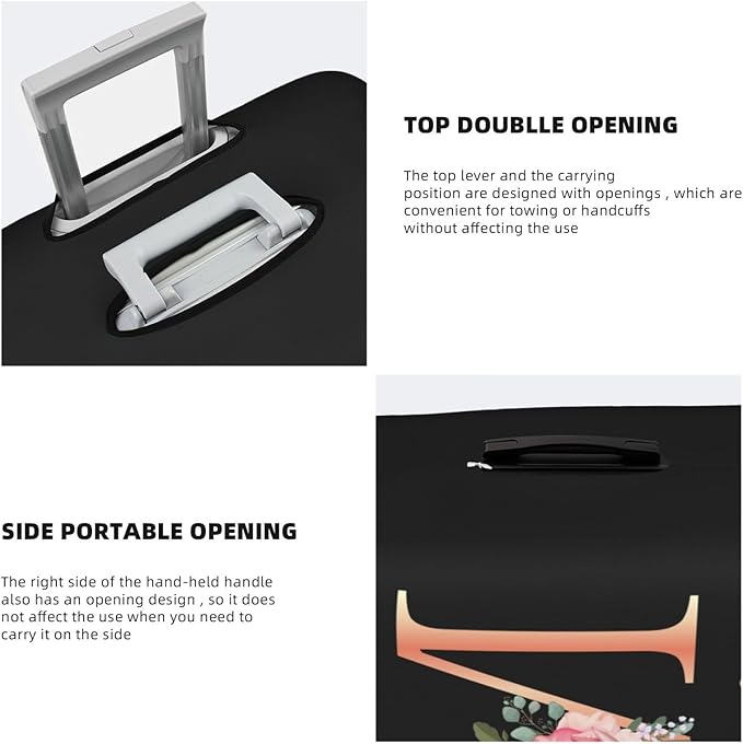 Custom Luggage Cover Personalized Luggage Cover Add Your Name Elastic Travel Suitcase Cover Washable Anti-Scratch Suitcase Protector Cover for Travel Business S(Fit 18-21inch suitcase)