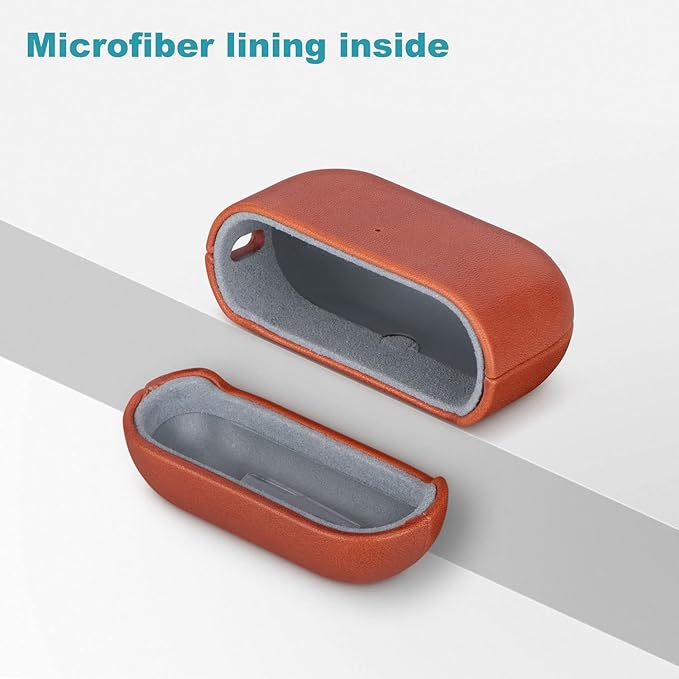 Lopie AirPods Pro 2nd Gen Leather Case Cover, Brown, Unisex