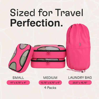 Shacke 6 Set Packing Cubes for Travel - Compression Packing Bags/Travel Organizer - Luggage Organizer Bags for Traveling - Travel Essentials for Women - Cruise Must Haves Packing List