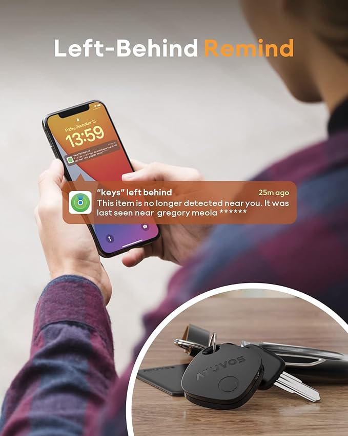 ATUVOS Air Tracker Tags-3 Pack, Bluetooth Luggage Tracker Works with Apple Find My (iOS Only, Not for Android), Keys Finder and Item Locator Track Your Keys, Luggage, Backpack, Suitcase, Bags and More