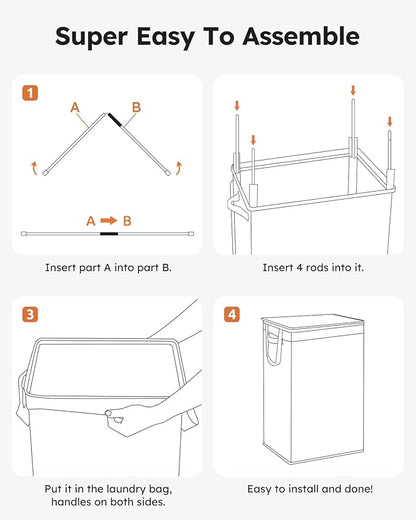 SOLEDI Laundry Hamper with Lid 90L Large & Tall Collapsible Laundry Basket, Clothes Hamper with Bag Removable Easy to Carry, Dirty Hampers for Bedroom, Bathroom, Dorm, College, Blue