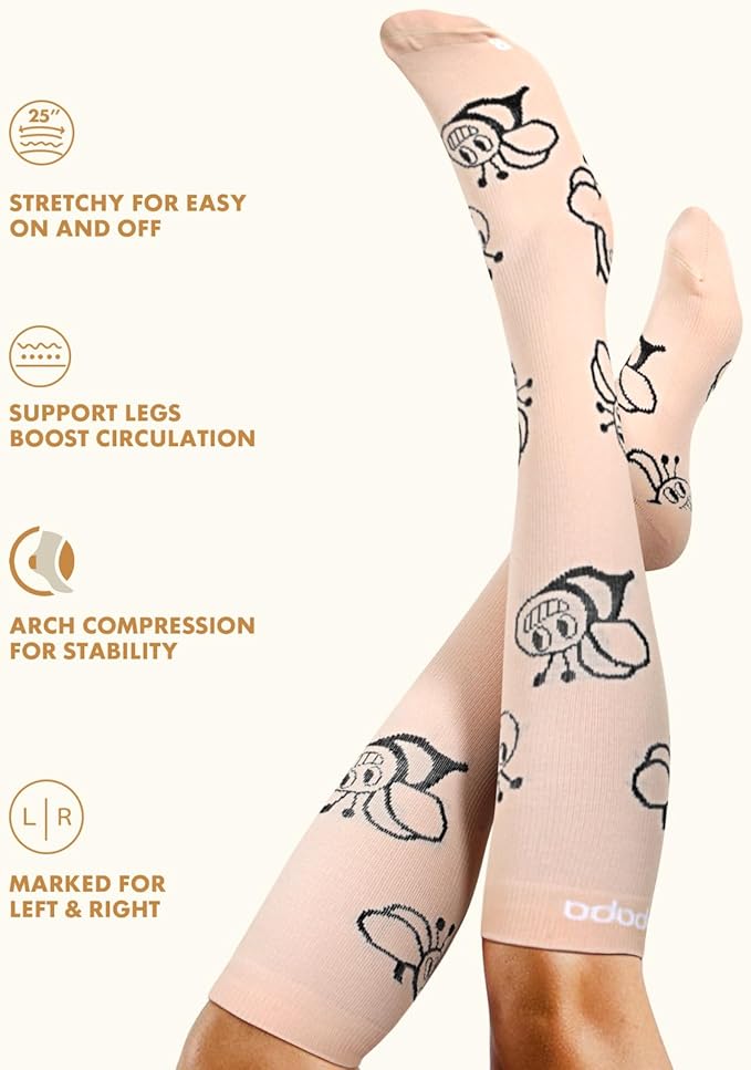 Cute Compression Socks for Women - 3 Pairs 20-30 mmHg Graduated Support Lightweight for Daily Wear Travel Nurse