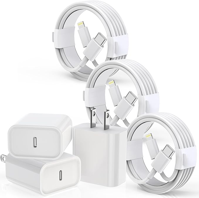 iPhone Charger Cord 6FT,3Pack【Apple MFi Certified】 USB C iPhone Fast Charger Phone Charging Travel Plug Charger Block Quick Apple Cord Lightning Cable for iPhone 14/13/12/11 Pro Max/XR/X/XS/SE2022