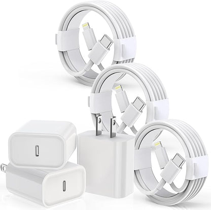 iPhone Charger Cord 6FT,3Pack【Apple MFi Certified】 USB C iPhone Fast Charger Phone Charging Travel Plug Charger Block Quick Apple Cord Lightning Cable for iPhone 14/13/12/11 Pro Max/XR/X/XS/SE2022