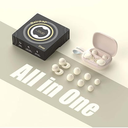 Ear Plugs for Sleeping Noise Reduction, Beinkap Reusable Earplugs Hearing Protection for Focus, Study, Work – 6 Pair Eartips in S/M/L – Flexible Silicone Soft – 35dB Noise Cancelling - Skin