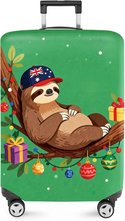 FOREVER QUEEN Brown sloth Luggage Cover Suitcase Protector Suitcase Cover Anti-Scratch,Stretchable Bag Cover Washable Durable Polyester