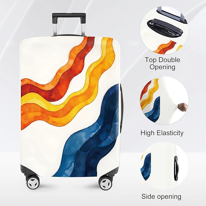 ANNA QUEEN Abstract pattern Travel Luggage Cover Suitcase Protector Suitcase Cover Anti-Scratch,Stretchable Fit for 18-32Inch Luggage,Travel Bag Cover Washable XL(fits 29-32Inch suitcase)