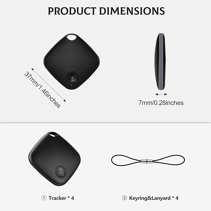 2025 Upgraded 【Google MFG Certified】 Air Tracker for Android 4 Pack, Tracker Tags Item Finder Works with Google’s Find Hub, Air Tracking Device Locator, Smart Tag for Keys, Luggage, Bag, Suitcases