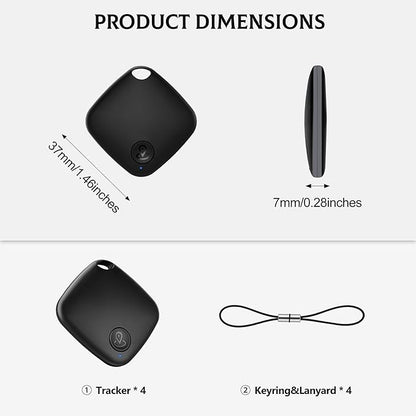 2025 Upgraded 【Google MFG Certified】 Air Tracker for Android 4 Pack, Tracker Tags Item Finder Works with Google’s Find Hub, Air Tracking Device Locator, Smart Tag for Keys, Luggage, Bag, Suitcases