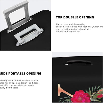 Floral Letter X Travel Luggage Cover Spandex Suitcase Protector Elastic Washable Stretch Suitcase Cover,Size XL(Fit 29-32inch Suitcase)