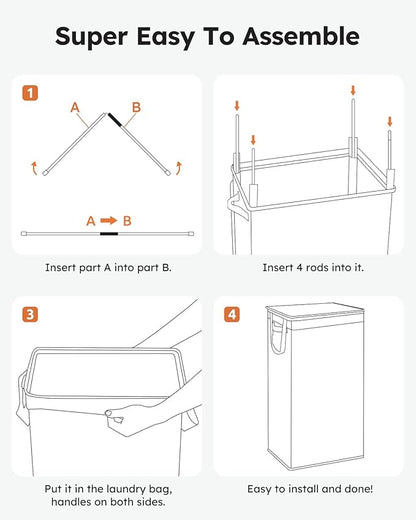 SOLEDI Slim Laundry Hamper with Lid, Narrow Laundry Basket with Removable Bags, Dirty Clothes Hamper with handle, Small Hamper perfect for Laundry room, Bathroom, Bedroom, Small spaces. 70L Blue