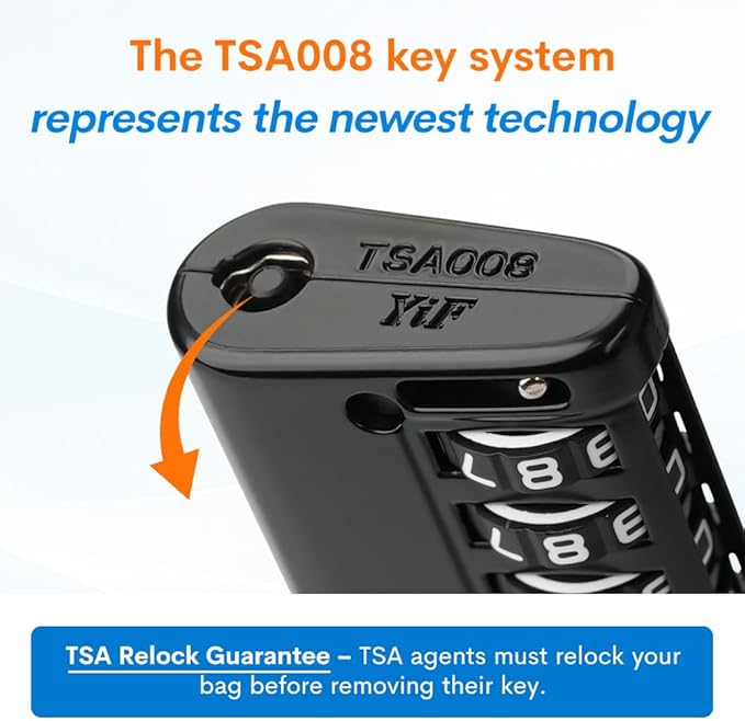 Forge TSA Approved Luggage Locks 4 Digit Combination TSA Travel Locks with TSA008, Open Alert Indicator, Zinc Alloy Body for Luggage, Suitcase, Backpack, and More. Black 6 Locks.