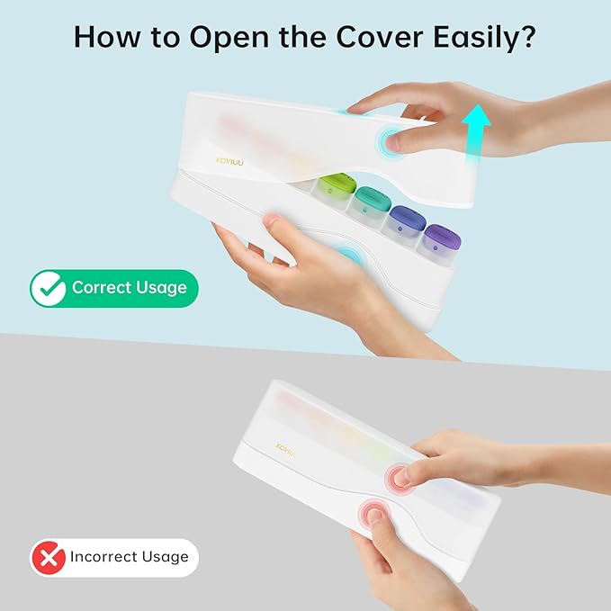 Weekly Pill Organizer 1 Time a Day, KOVIUU Removable Pill Box 7 Day, Portable Travel Pill Case, Once Daily Medication Container Holder, Week Pillbox Dispenser for Vitamin Medicine Supplement, White