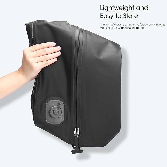 Vacuum Bags for Travel Organiser Packing Bag for Carry-On Luggage Backpack Suitcase Reusable Vacuum Seal Save Space Compression Bag with Built-in Pump & USB-C Charging waterproof Storage Bags(Black)