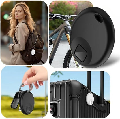 Bluetooth Air Tracker Tags Works with Apple Find My APP (iOS 14.5 Above Only), Smart Tag Item Finders for Key, Luggage, Backpack and More, IP67 Waterproof Tracking Tags (Black, 5 Pack)
