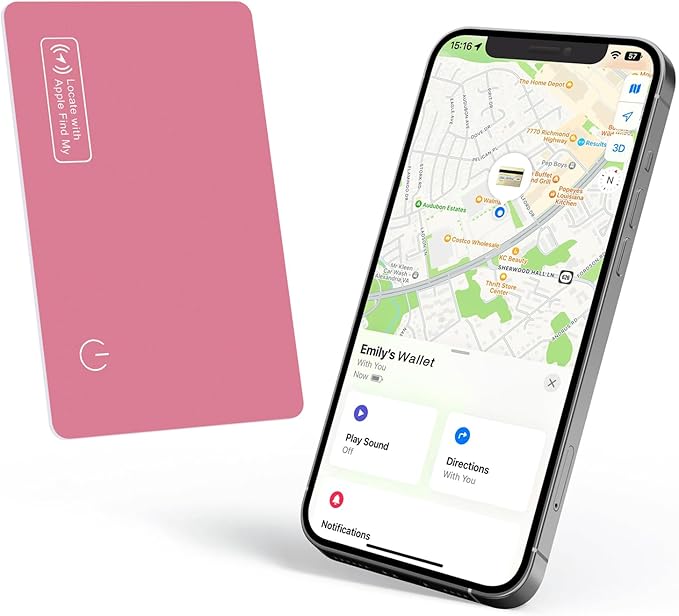 Eelexa Wallet Tracker Card, Rechargeable Thin Luggage Tracker, Works with Apple Find My (iOS Only), Item Finder for Wallet, Suitcase, ID Card, IP68 Waterproof