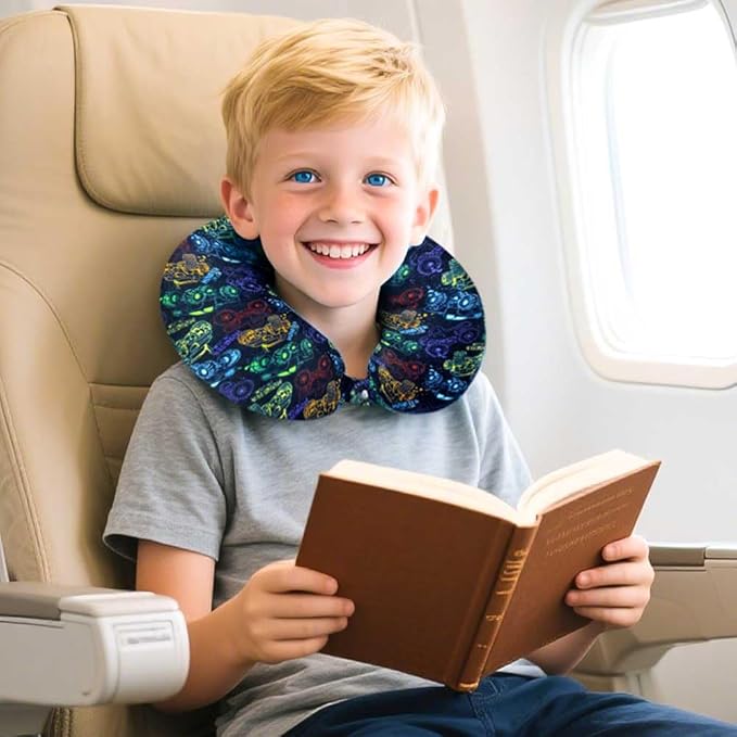 AGSDON 5 Piece Kids Luggage Set for Boys, Cute Rolling Wheels Suitcase for Toddler, Children Travel Carry on Suitcase - Car