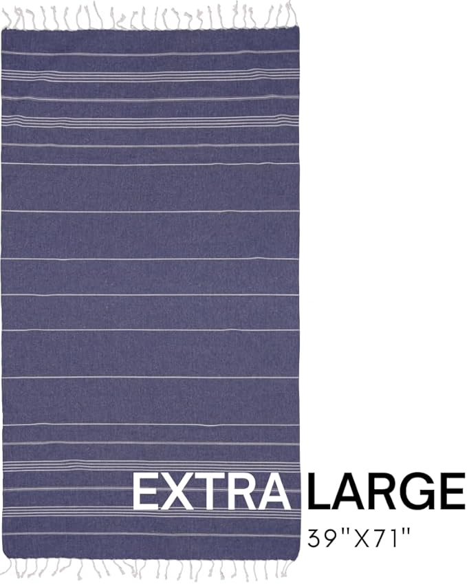 BAY LAUREL Turkish Beach Towel with Travel Bag 39 x 71 Quick Dry Sand Free Lightweight Large Oversized Towels Light