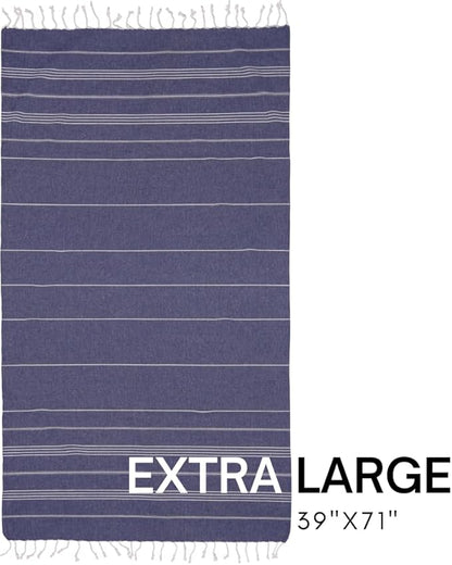 BAY LAUREL Turkish Beach Towel with Travel Bag 39 x 71 Quick Dry Sand Free Lightweight Large Oversized Towels Light